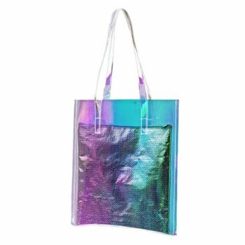 여행용 비치 쿨러백 중형 레인보우 보냉 가방 다용도 보온백