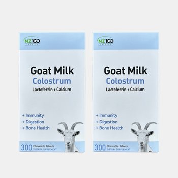 [해외] 엔젯100 뉴질랜드 고트밀크 산양유 초유 락토페린 칼슘 츄어블 300정 2개