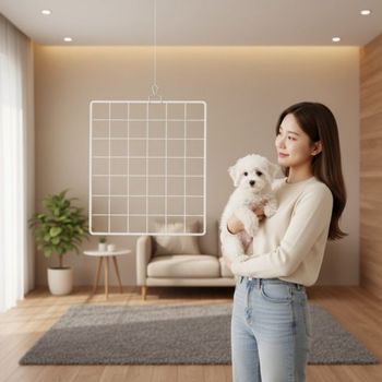 강아지 고양이 격리 울타리 메쉬 안전 펜스 거실 주방 차단막
