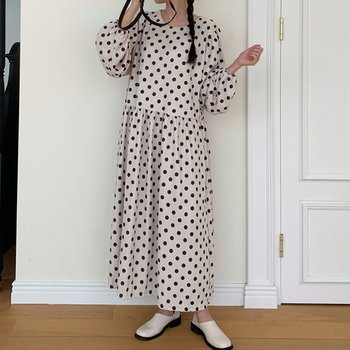 H스타일(OP)왕땡이OPS 가을 긴팔 원피스 OPS 하객룩 홈웨어 오피스룩 빅사이즈 임부복