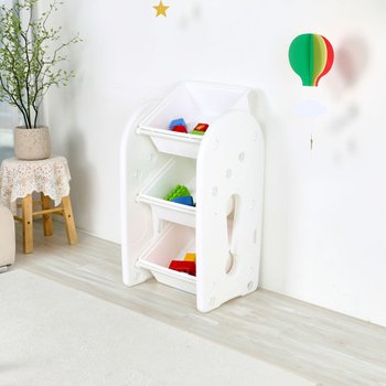 미루 뉴초이스3단(C1)화이트 장난감정리함 아이방 꾸미기 가구 토이박스 수납함 바구니
