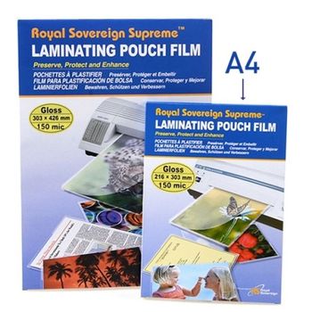 로얄소브린)라미네이팅필름(216x303)150mic-A4 100장 사무기기 사무가전 코팅기 코팅지 코팅필름