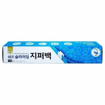 TBZ 쉐프 슬라이딩 지퍼백 대형 12매 33x32x5cm 스탠딩 슬라이더락