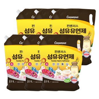 컨센서스 표준형 순한 섬유유연제 2.1L (리필) x6개 베이비로션향