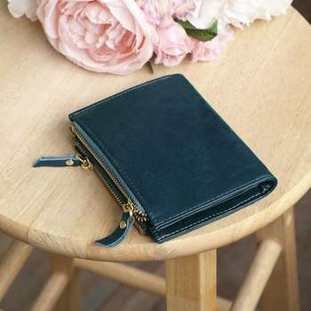 F8006 DR83PM98 블루마운트 소가죽 여성 지퍼 중지갑 똑딱이형