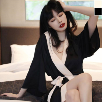 [오노마] ONM 실크 로브 골프 가운 1P 샤워 간편한 홈웨어 잠옷 (11326324)