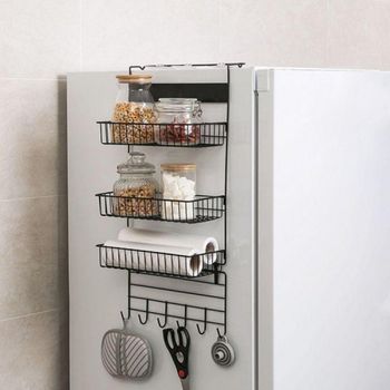 냉장고 측면 거치 선반 냉기 활용 공간 보조랙