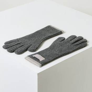 [신세계백화점][24FW][Cashmere Blended] 그레이 라인배색 캐시미어혼방 핑거홀 장갑 HIGV4F702G2