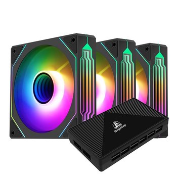 Segotep NR12 ARGB PWM KIT 리버스 시스템쿨러 블랙 (3PACK/Controller)