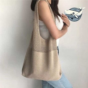 가벼운 에코백 세컨드백 메쉬 숄더백 트래블 (WFH6ETQ)