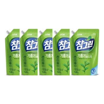 참그린 기름기 뽀드득 1.2L 리필 5개입