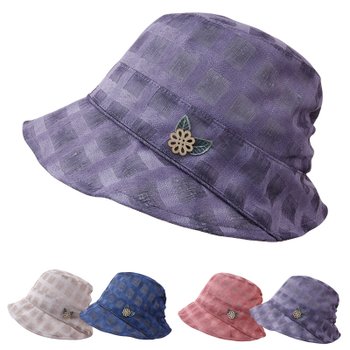 와이어챙 사각무늬 벙거지 4color 시원한 여름 엄마 중년 여성 모자/YY77