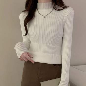 여성 FP10NF00 4컬러 데일리룩 기 골지티셔츠 슬림핏 이너티