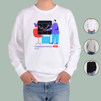 기모맨투맨 가상화폐 비트코인 블록체인 디자인 프린트티셔츠
