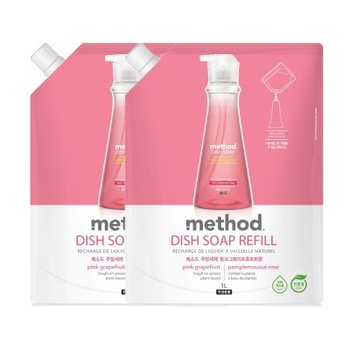 메소드 핑크그레이프 주방세제 리필 1000ml x 2개