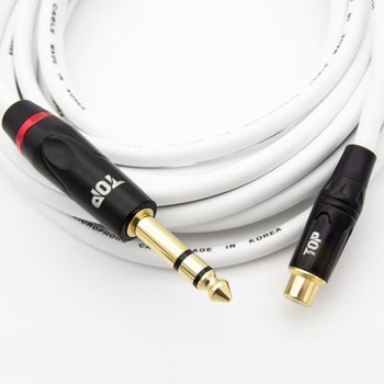 탑라인에이치디 HDTOP RCA to 5.5mm 스테레오 화이트 케이블 (20m, HT-TP1047)