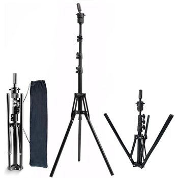 [해외] 가발 스탠드 41-155cm 조정 가능 클램프 삼각대 접이식 마네킹 헤드 미용사