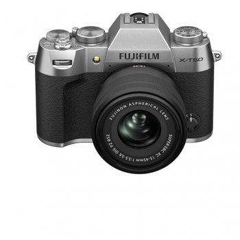 [해외] 후지 필름 (FUJIFILM) 미러리스 일안 카메라 X-T50 렌즈 키트 (XF15-45) 실버 F X-T50LK-1545-S