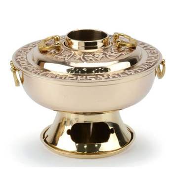 방짜유기 YK12KB35 신선로 유기냄비 놋그릇 궁중 전골 냄비 중