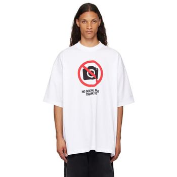 [해외] 25 FW  화이트 노 소셜 미디어 티셔츠 242669M213030 94749654