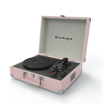 [해외] ONKYO 레코드 플레이어 Bluetooth 대응스테레오 스피커 내장 쉘 핑크 OCP-01(P)
