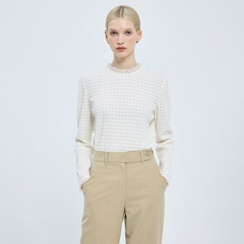 DECO 프릴 스퀘어 져지 티셔츠-P4G11JTS040