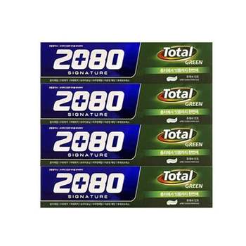 2080 시그니처 토탈그린 140g X 4개 2080 토탈블루치약 치약