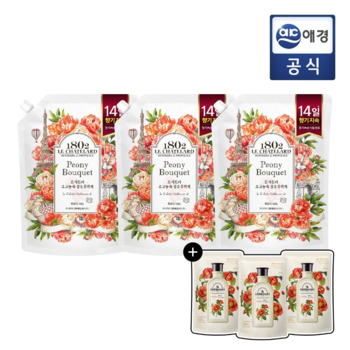 르샤트라 섬유유연제 피오니 1.6L 리필 x 3개 + 섬유유연제 200ml 3개 증정