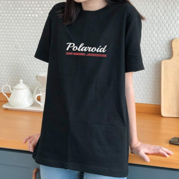 [험블스튜디오] 폴라로이드 심플 레터링 데일리반팔티 블랙 (5820611)