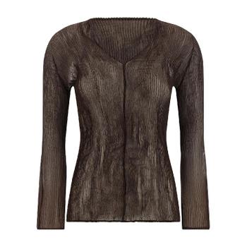 [해외] ISSEY MIYAKE Chiffon Twist 1 top Brown IM66FJ41345 [관부가세포함]