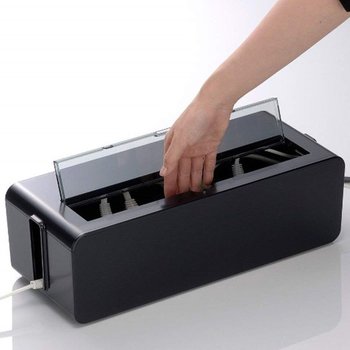 이노마타 멀티탭 정리 케이스(대형블랙) 정리 컴퓨터책성장리 거실장정리 컴퓨터선정리