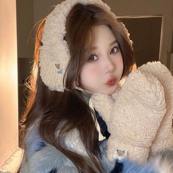 겨울 뽀글이 귀도리 여성 방한 보온 이어머프 방구석 데일리룩