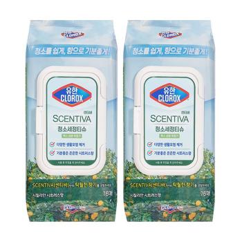 유한락스 청소세정티슈 센티바 시칠리안 시트러스향 76매 x2 (S34446708)