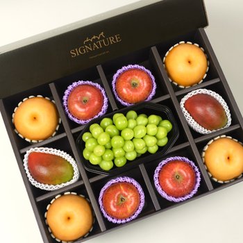 [지정일발송] 시그니처 사과배샤인애플망고 명품세트 5.7kg (배4+사과4+샤인1+애플망고2)+전용 선물가방포장 [SSG상품권증정이벤트]