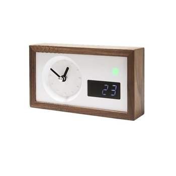 에어봄 월넛 토안무 소재 공예 탁상시계 먼지측정기