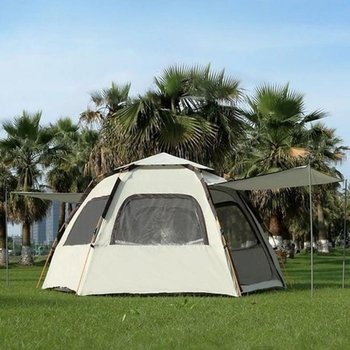 [JHQ43488_53D4]방풍 차단 원터치 대형 육각텐트 6-8인용