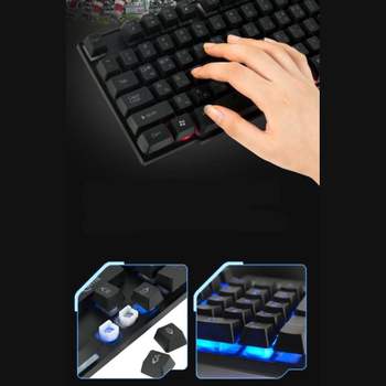 튼튼한 OV73CA75 LED 게이밍 키보드 방수 키캡 저소음 유선