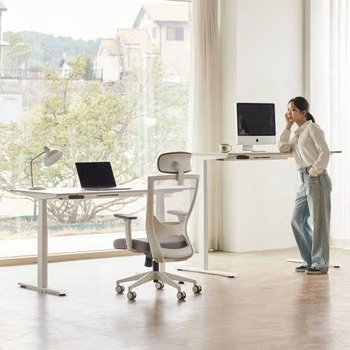 롱코 듀얼플러스 직각 상판 2step 모션 스탠딩 책상