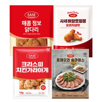 사세 베스트 혼합세트(매콤점보닭다리+훈제오리슬라이스+버팔로윙봉+크리스피가라아게)