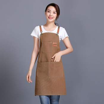 프리미엄 283UMV74 캔버스 워싱 데님 공방 카페 앞치마