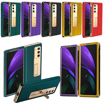 갤럭시 z폴드2 z폴드3 슬림 보호 하드 브래킷 아머 그립 컬러가죽 골드 풀커버 카메라보호 거치