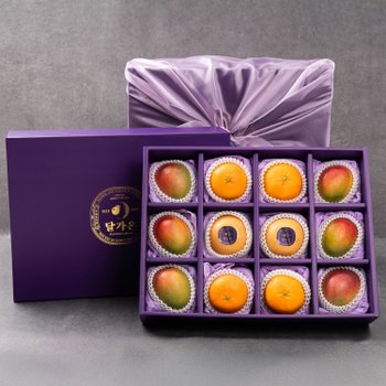 [SSG상품권증정이벤트][바로배송/고급보자기무료포장][달가온 프리미엄 1호] 과일선물세트(배2/레드향4/애플망고6)