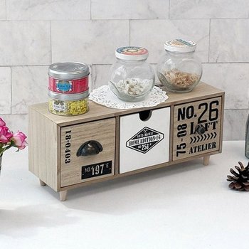 소품 정리 3칸 서랍함 나무 수납 상자 티백 보관함 미니서랍 책상정리 원목소품 화장품수납함