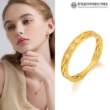 *연말특가* 순금 행운 물고기 라인 반지 24K