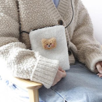 몽글몽글 뽀글이 곰돌 크로스백 핸드폰가방 6TYPES