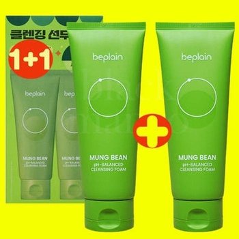 비플레인 녹두 약산성 클렌징폼 160ml+160ml 더블기획 x2SET (AD)