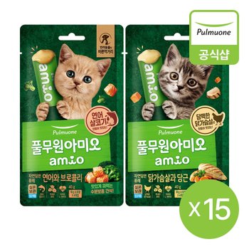 풀무원아미오 자연담은퓨레 연어와 브로콜리(40g)X8개+닭가슴살과 당근(40g)X7개