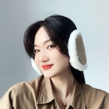 방한 귀마개 브라운 장갑 니트 스타일 축구