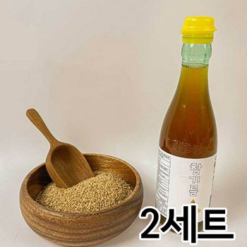[청송농부] 국산 참기름 300ml 2세트/저온압착/첨가물제로(선물포장)