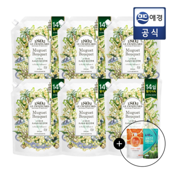 르샤트라 생화향기 고농축 섬유유연제 뮤게부케 1.6L x 6개